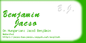 benjamin jacso business card