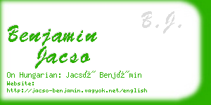 benjamin jacso business card